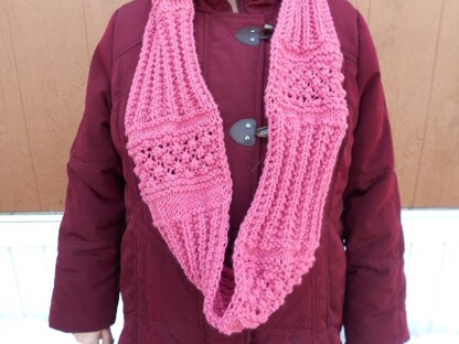 Ribbed Raspberries Infinity Scarf