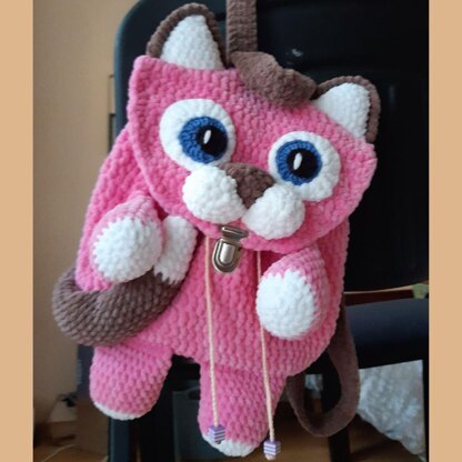 Cat Backpack Crochet Pattern Amigurumi, Crochet Cat Bag Pattern