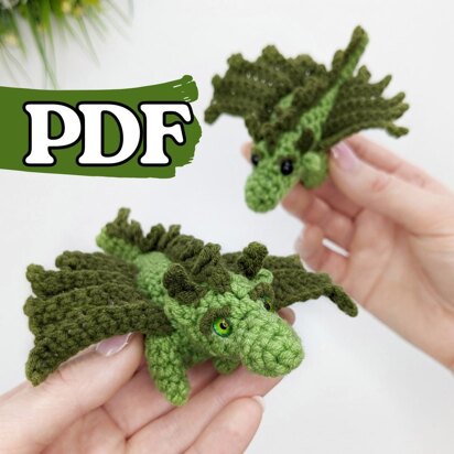 Crochet mini dragon pattern, amigurumi baby dragon crochet pattern