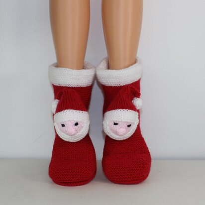 Ladies Santa Head Christmas Slippers