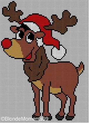 Rudolph Reindeer In Christmas Hat Jumper