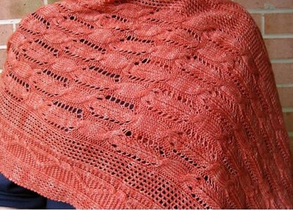 Mesh and Cable Lace Sampler Wrap