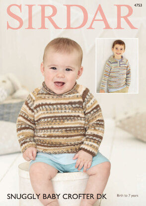 Roll Neck and Collar Sweaters in Sirdar Snuggly Baby Crofter DK - 4753 - Downloadable PDF