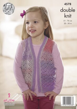 Cardigan and Waistcoat in King Cole Sprite DK - 4578 - Downloadable PDF