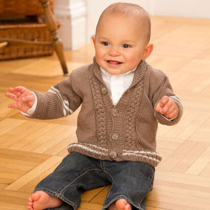 Preppy Baby Cardigan in Red Heart Miami