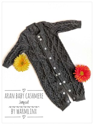 Aran Baby Cashmere Jumpsuit Knitting Pattern