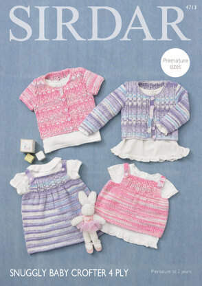 Dress and Angel Top in Sirdar Snuggly Baby Crofter 4 Ply - 4713 - Downloadable PDF