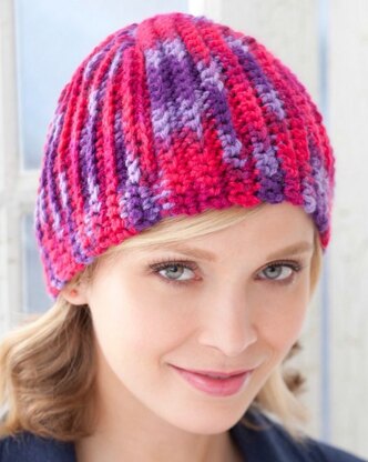 Martha Beanie in Red Heart With Love Multis - LW3076