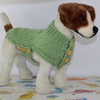 Dog Chunky Side Button Coat - knitting pattern