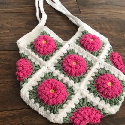 PATTERN - Crochet 3D Lotus Granny Square Bag