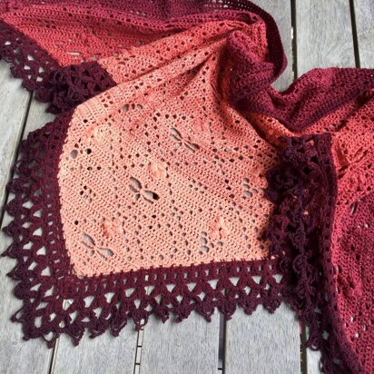 Cover Me in Dragonflies and Flowers Shawl