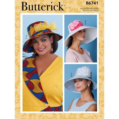 Butterick Hüte für Damen mit Band, Blumen und Schleife B6741 - Schnittmuster