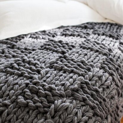 Basketweave Arm Knit Blanket