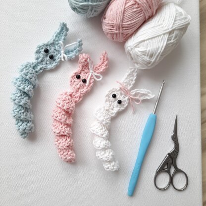 Easy Bunny Worry Worm Crochet Pattern