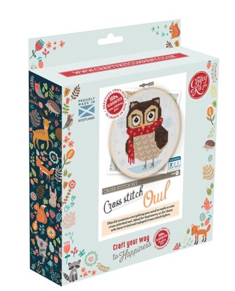 The Crafty Kit Company Ltd Winter Owl Cross Stitch Kit - 15cm