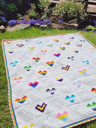 Granny Hearts Pride Blanket