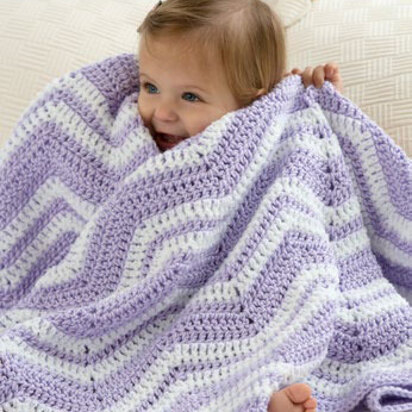 Fuzzy Ripple Baby Blanket in Red Heart Soft Baby Steps and Plush Baby - LW4067EN - Downloadable PDF