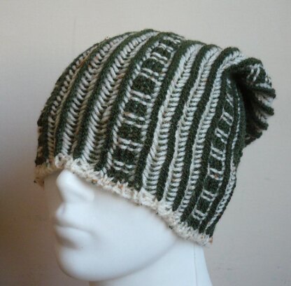 Reversible Brioche Ladder Hat