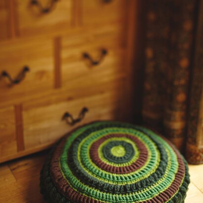 Crochet Round Cushion in Rowan Pure Wool Worsted and Big Wool - Downloadable PDF