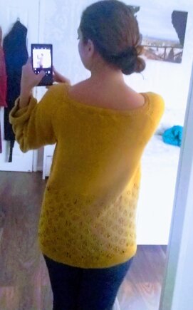 Top-down drop stitch female pullover (easy knit) #5