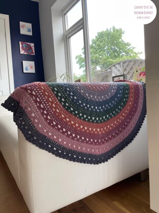 Granny Over the Rainbow Blanket pattern by Melu Crochet