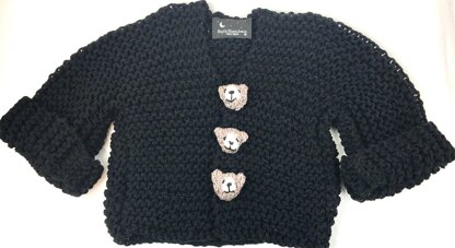 Teddy Bear Button Cardigan for Baby and Toddler