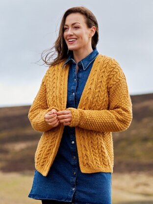 Nessa Women's Cabled Coatigan By Sarah Hatton in West Yorkshire Spinners - WYS1000266 - Downloadable PDF