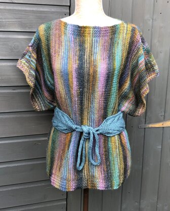 Sideways Knitted Top with Optional Belt