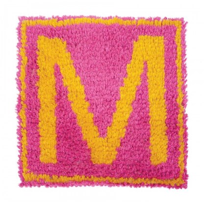 Wonderart Monogram Pink Latch Hook Kit