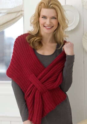 Ribbed Slit Shawl in Red Heart Soft Solids - WR2158