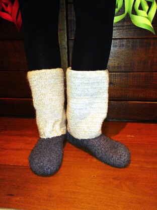 Felted Granite Boots - Crochet