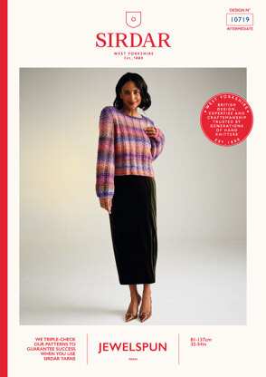 Sweater & Skirt Set In Sirdar Jewelspun Aran - 10719P - Downloadable PDF