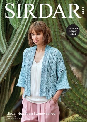 Kimono in Sirdar No.1 Aran Stonewash - 8271 - Downloadable PDF