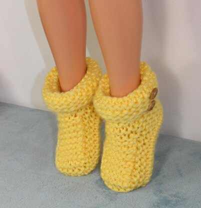 Childrens Super Chunky 2 Button Cuff Slipper Boots