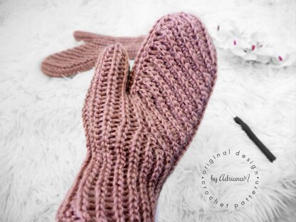 HANNAH knit-look mittens