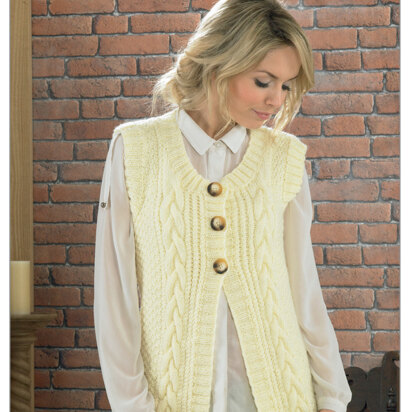 Waistcoat in James C. Brett Aztec Aran - JB225