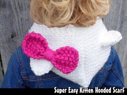 Super Easy Kitten Hooded Scarf