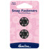 Hemline Snap Fasteners: Sew-on: Black: 18mm: Pack of 2