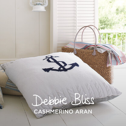 Anchor Floor Cushion -  Knitting Pattern for Home in Debbie Bliss Cashmerino Aran
