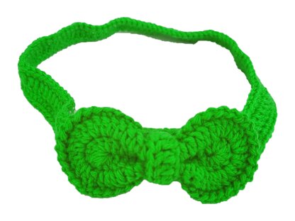 A crochet headband .