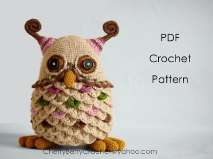 Owl toy or container PDF crochet pattern