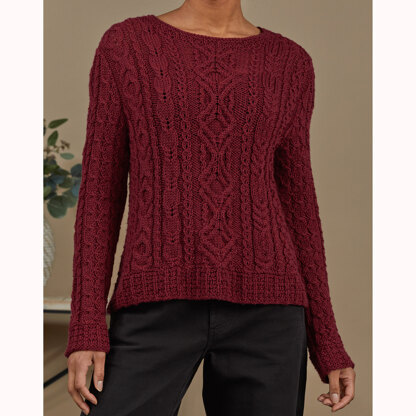 Wells Pullover - Jumper Knitting Pattern for Women in Tahki Yarns Superwash Merino Worsted Twist