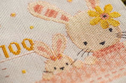 Vervaco Counted Cross Stitch Kit Sweet Bunnies Cross Stitch Kit - 18cm x 70cm (7.2in x 28in)