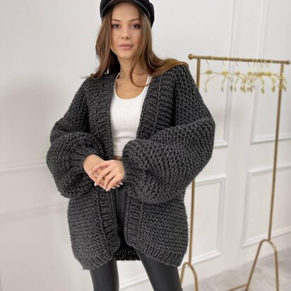 Oversized Long Knit Cardigan