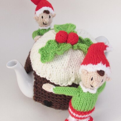 Elves and Christmas Pudding Tea Cosy