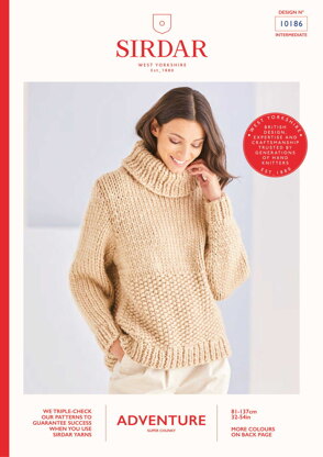 Sirdar 10186 Roll Neck Textured Sweater in Adventure PDF