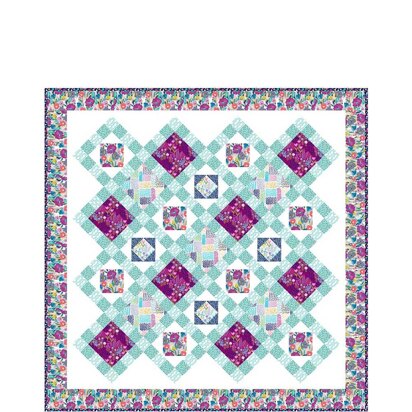 LoveCrafts Garden Painterly Blooms Quilt Pattern - Garden Painterly Blooms Quilt Pattern