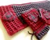 Crochet Keyhole Scarf and Mittens "Sweetheart"