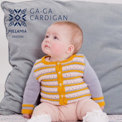 "Ga-Ga Cardigan" - Cardigan Knitting Pattern For Babies in MillaMia Naturally Soft Merino by MillaMia