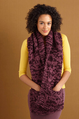 Pocketed October Scarf in Lion Brand Wool-Ease Thick & Quick - 80906B